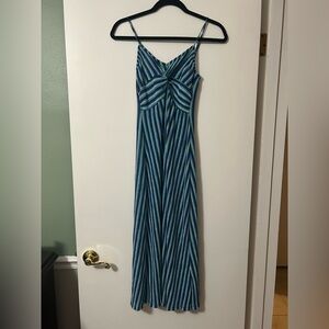 Mango Blue and Green Striped Dress